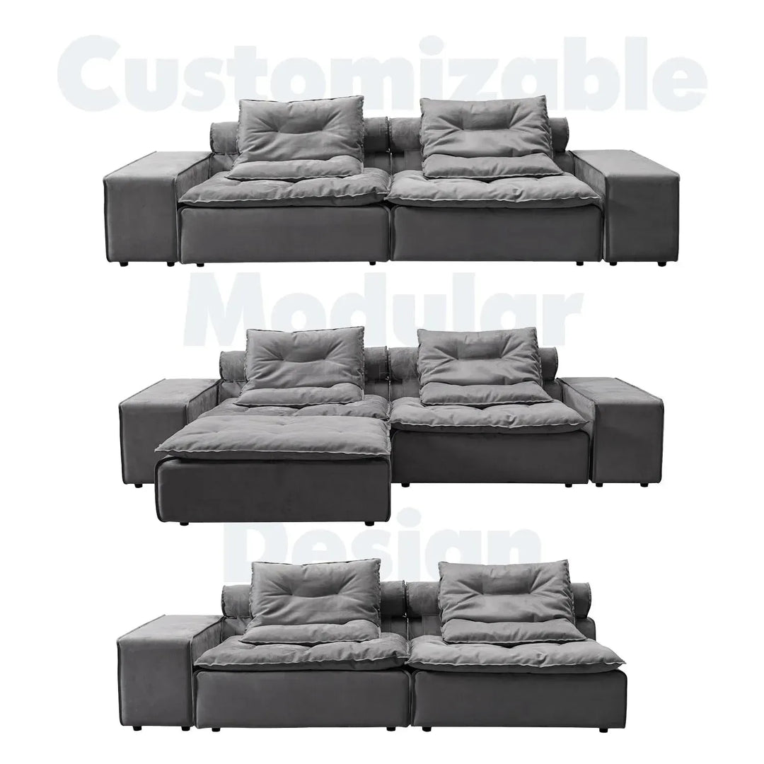 Modern fabric modular 1 seater sofa woolen environmental situation.