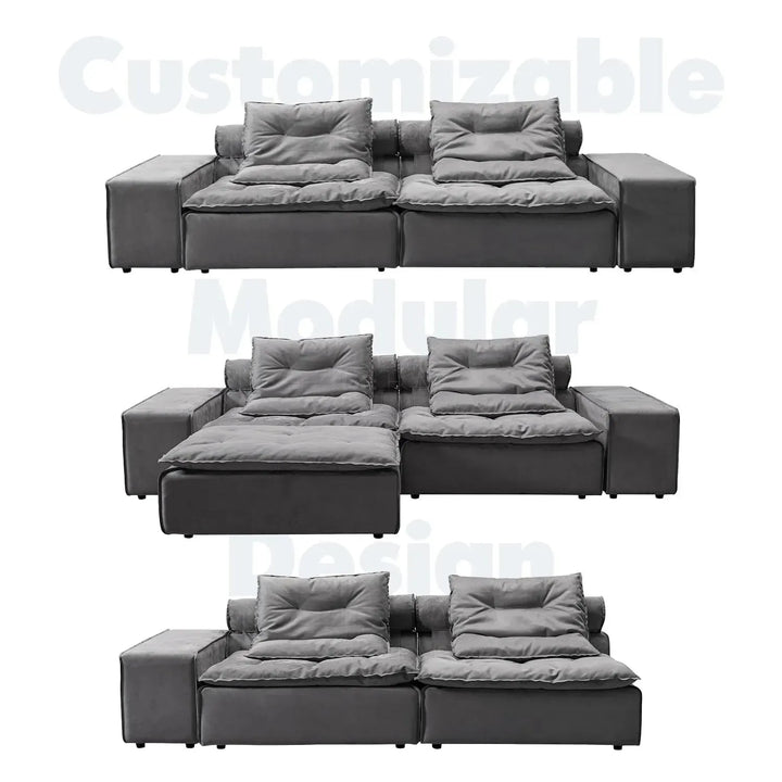 Modern fabric modular 1 seater sofa woolen environmental situation.