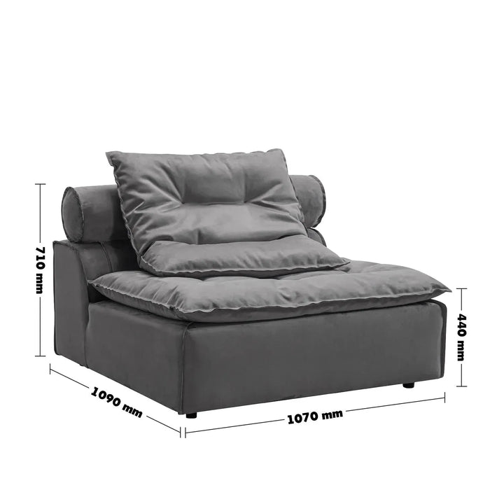 Modern fabric modular 1 seater sofa woolen size charts.