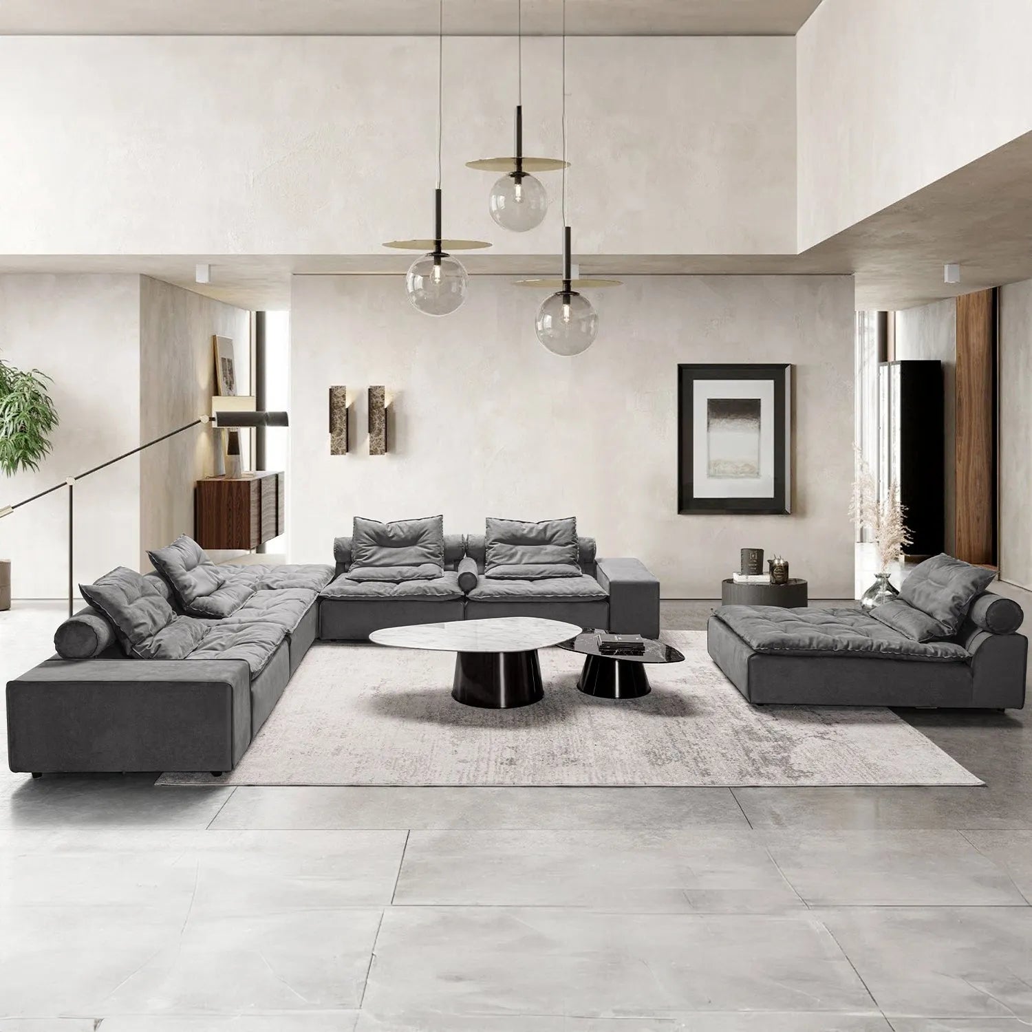 Modern Fabric Modular 3 Seater Sofa WOOLEN – LOFT HOME