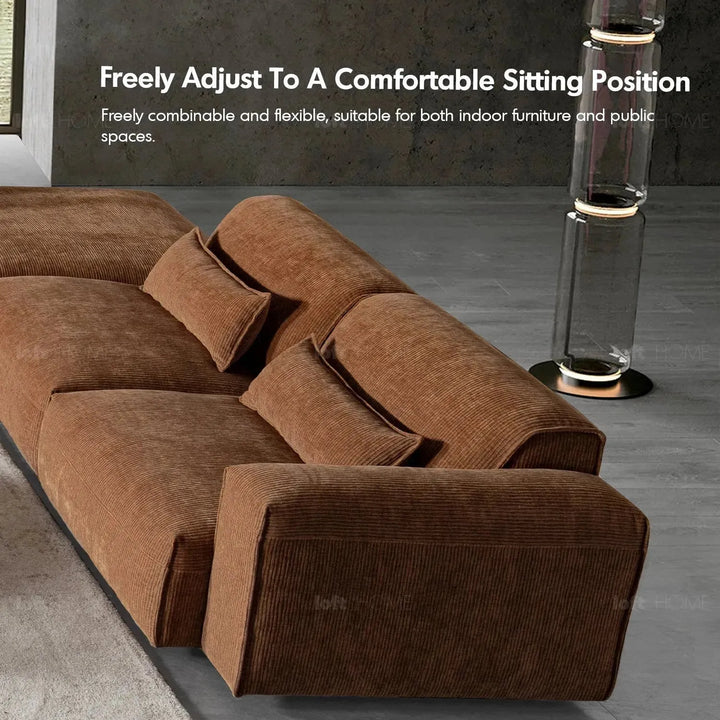 Modern corduroy velvet fabric modular 6 seater sofa opera with context.