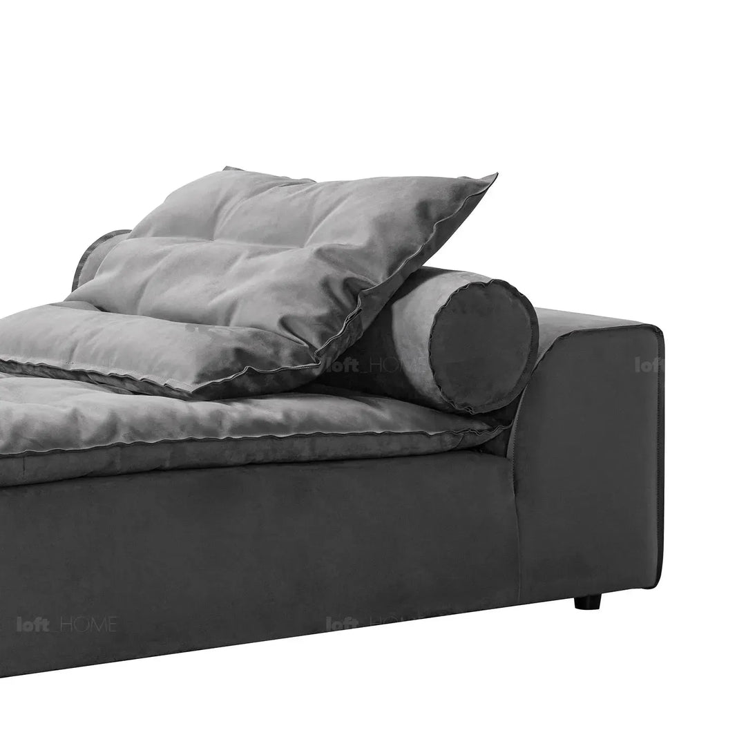 Modern fabric modular chaise sofa woolen layered structure.