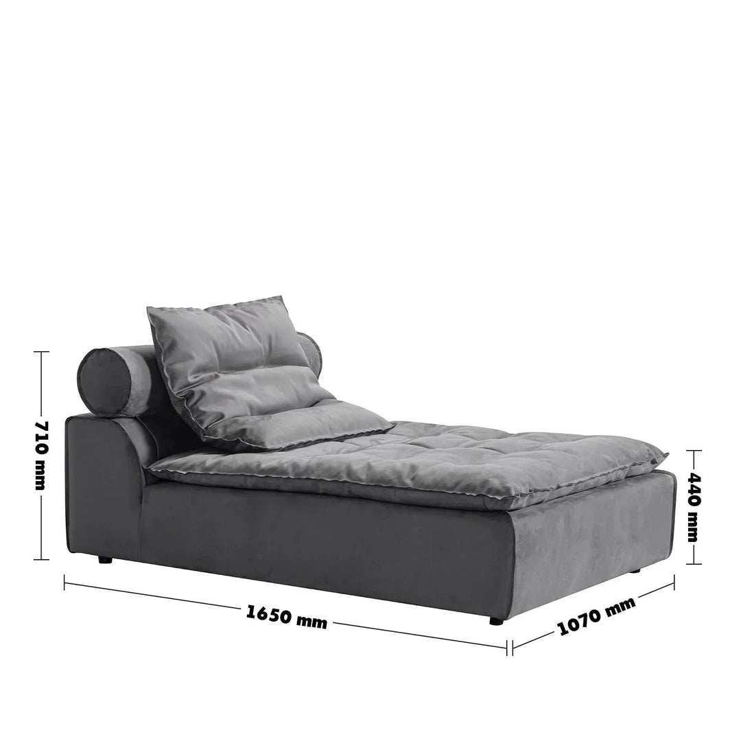 Modern fabric modular chaise sofa woolen size charts.