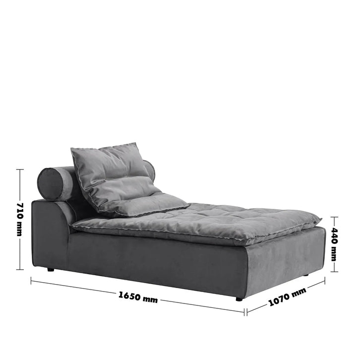 Modern fabric modular chaise sofa woolen size charts.