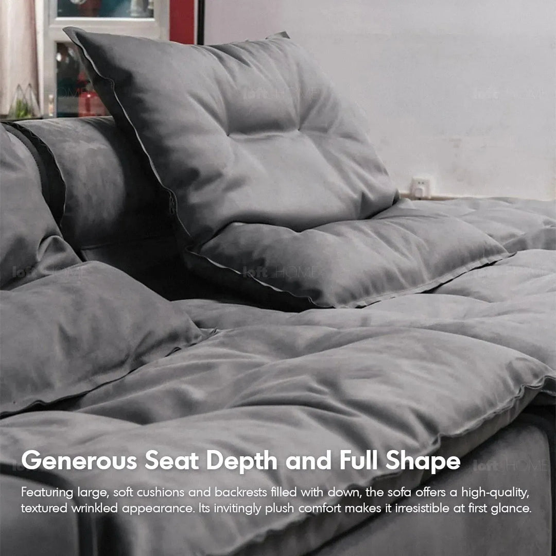 Modern fabric modular chaise sofa woolen in real life style.