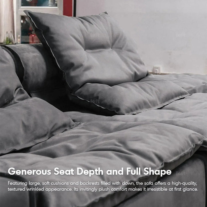 Modern fabric modular chaise sofa woolen in real life style.