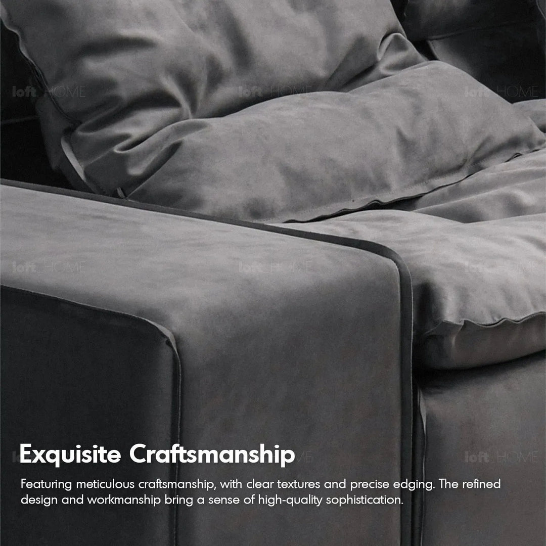 Modern fabric modular chaise sofa woolen in details.