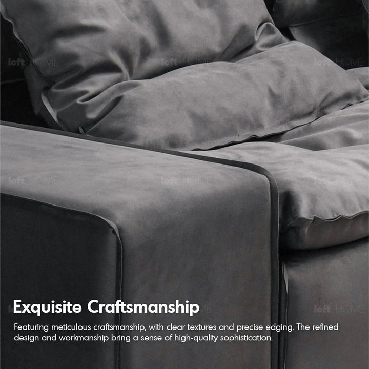 Modern fabric modular chaise sofa woolen in details.