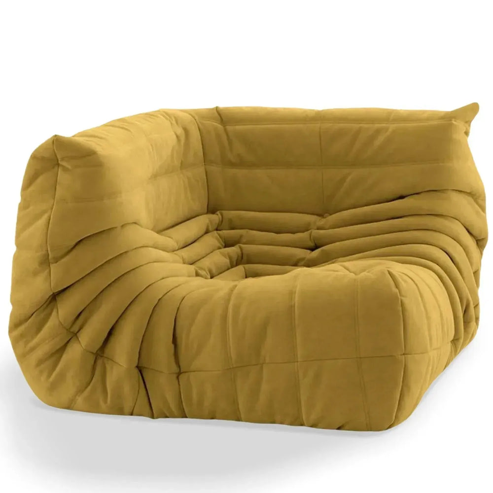 Contemporary fabric modular corner 1 seater sofa cater in white background.