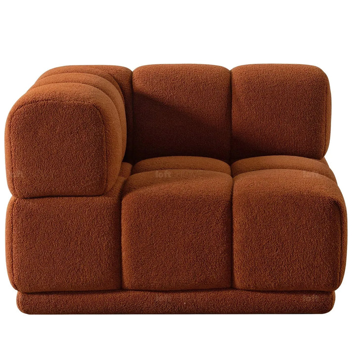 Contemporary teddy fabric modular corner 1 seater sofa cuboid environmental situation.
