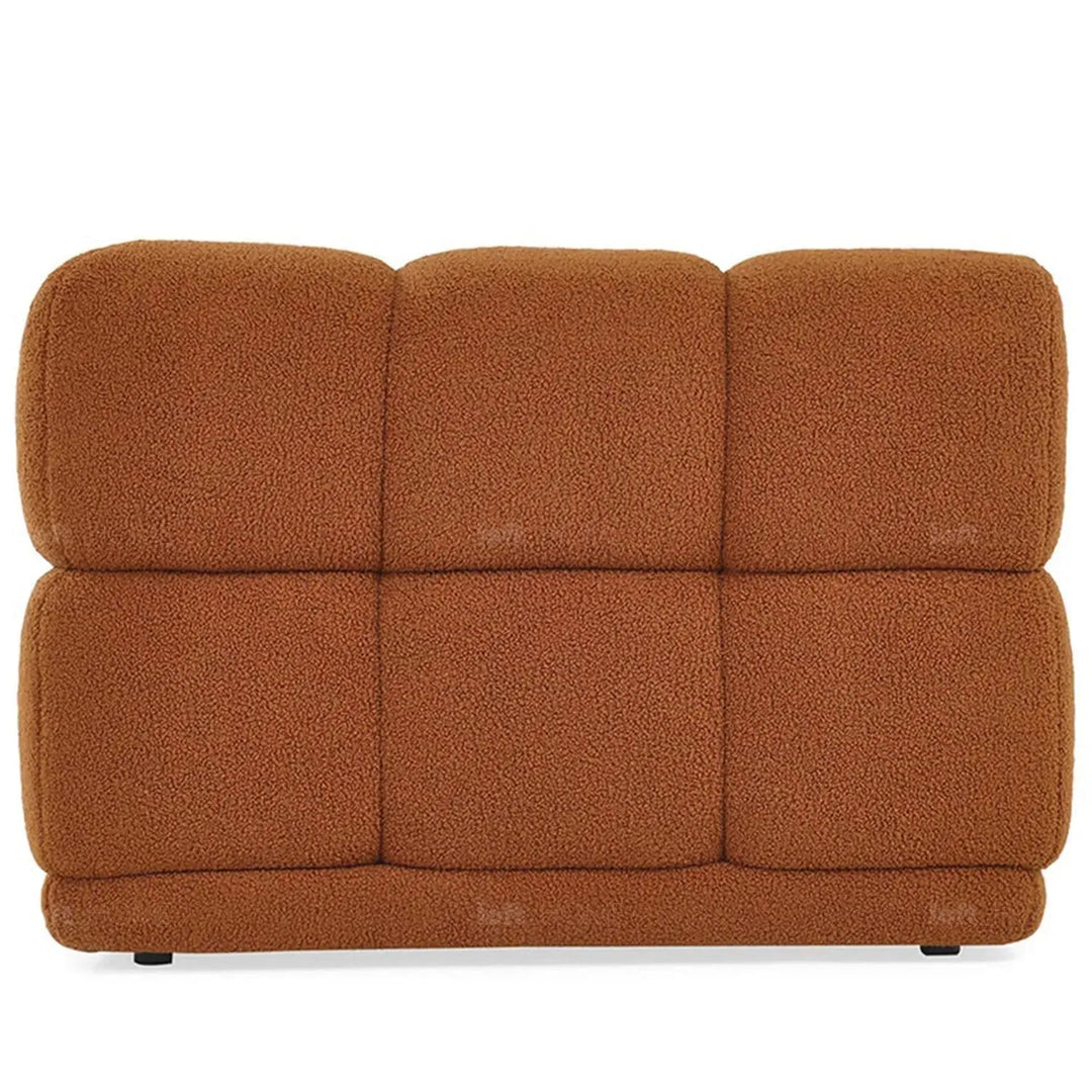 Contemporary teddy fabric modular corner 1 seater sofa cuboid layered structure.
