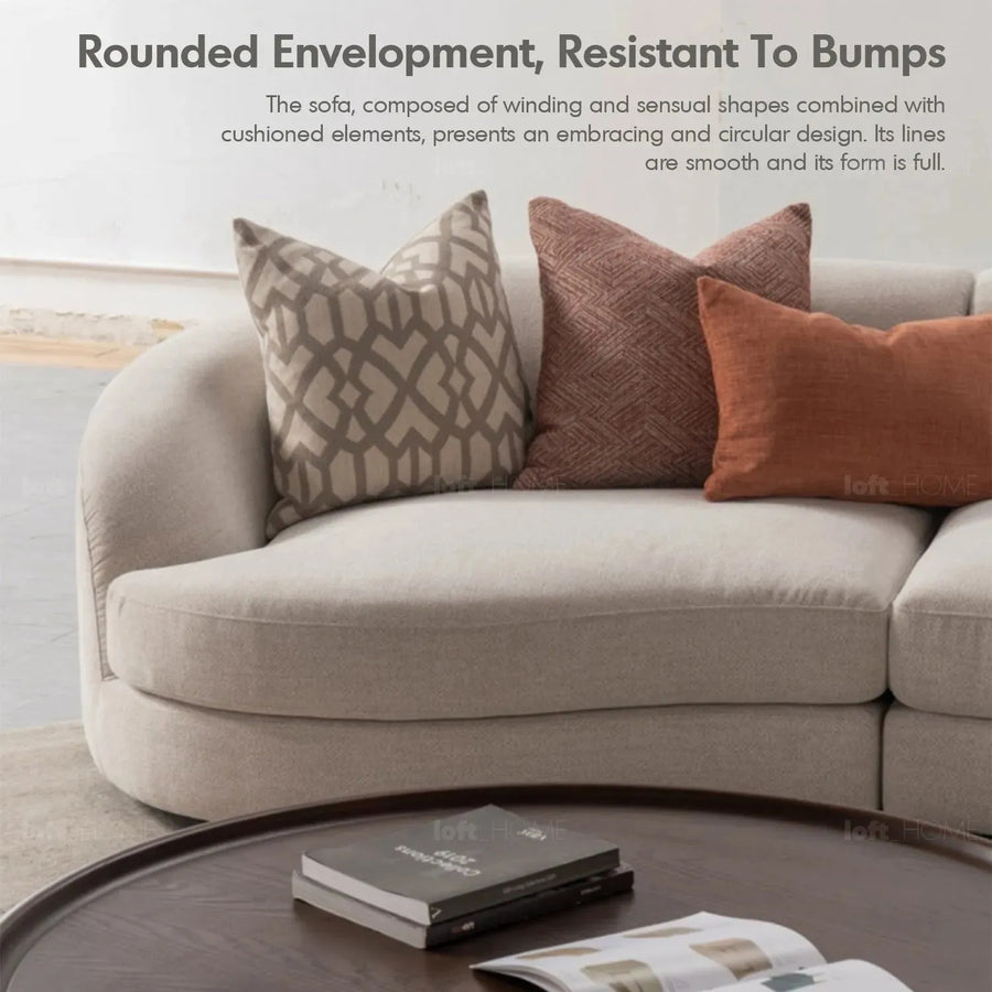 Cream fabric modular corner 1 seater sofa groove primary product view.