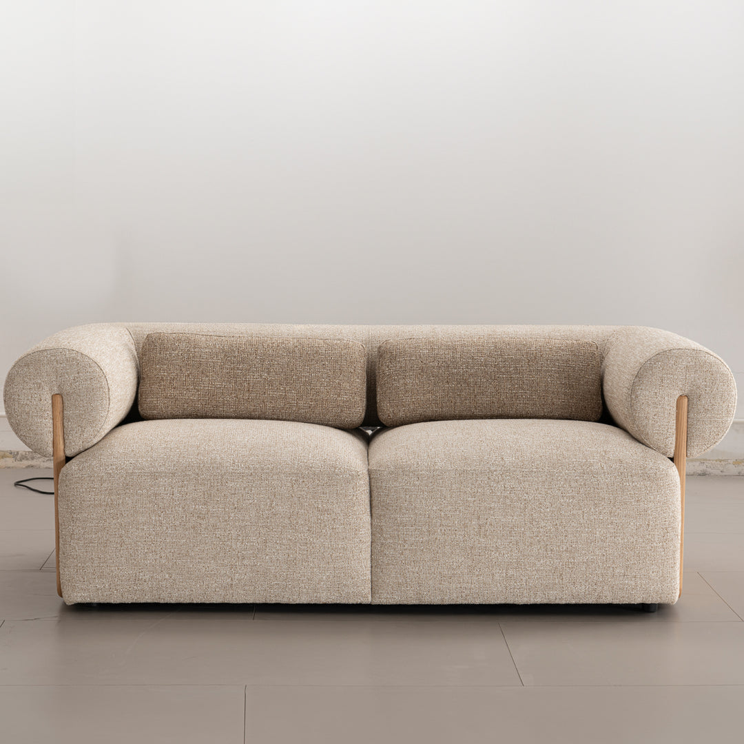 Scandinavian mixed weave fabric 2 seater sofa lange conceptual design.