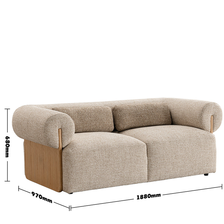 Scandinavian mixed weave fabric 2 seater sofa lange size charts.