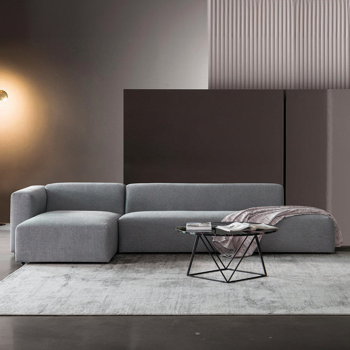 Minimalist mixed weave fabric l shape sectional sofa pavilion 3+l primary product view.