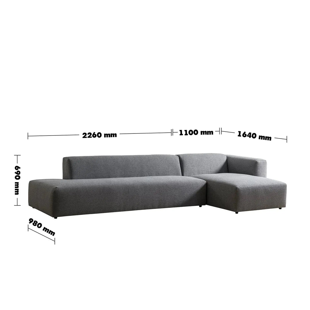 Minimalist mixed weave fabric l shape sectional sofa pavilion 3+l size charts.