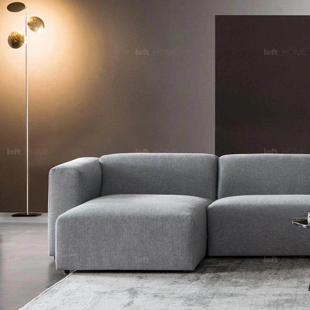 Minimalist mixed weave fabric l shape sectional sofa pavilion 3+l color swatches.