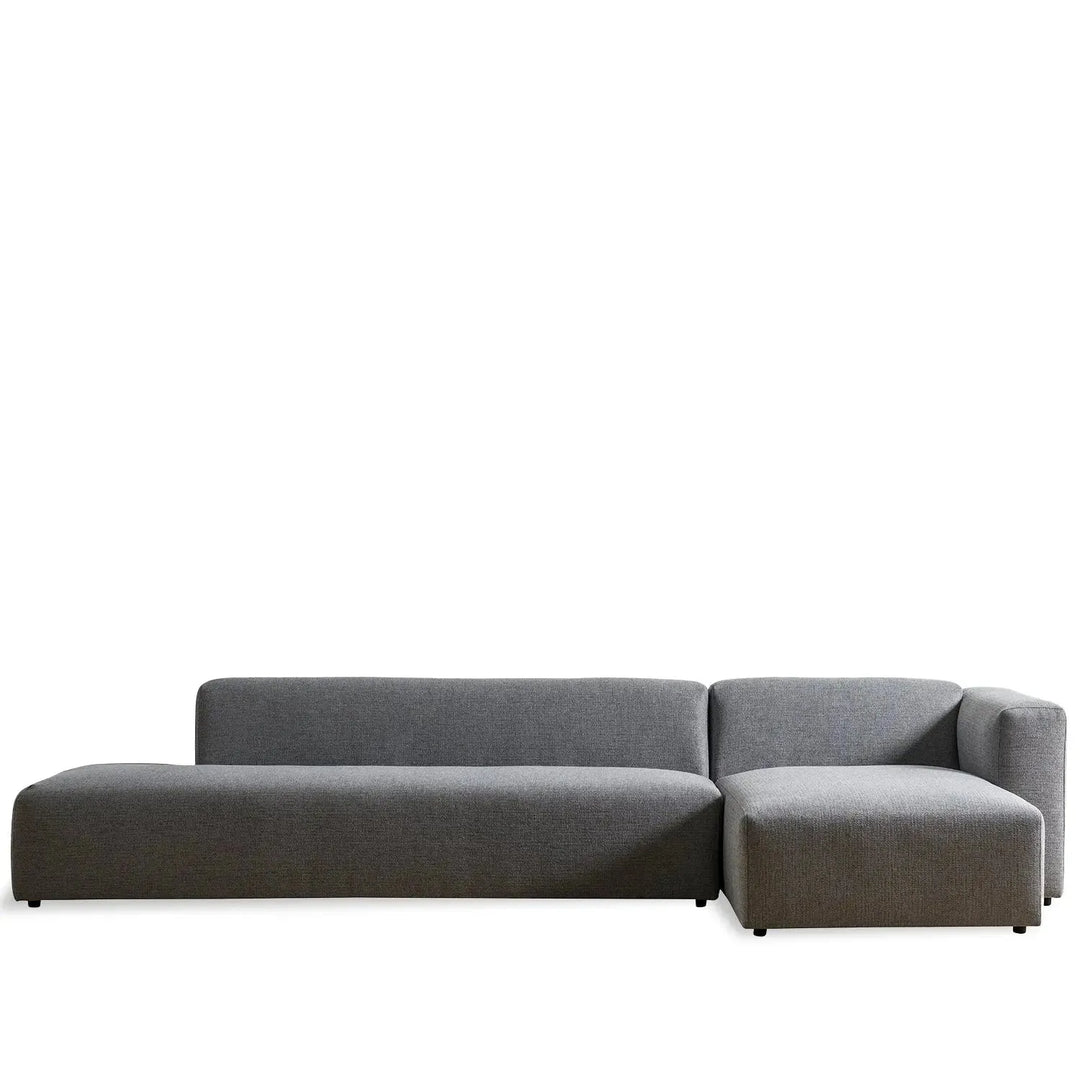 Minimalist mixed weave fabric l shape sectional sofa pavilion 3+l in close up details.