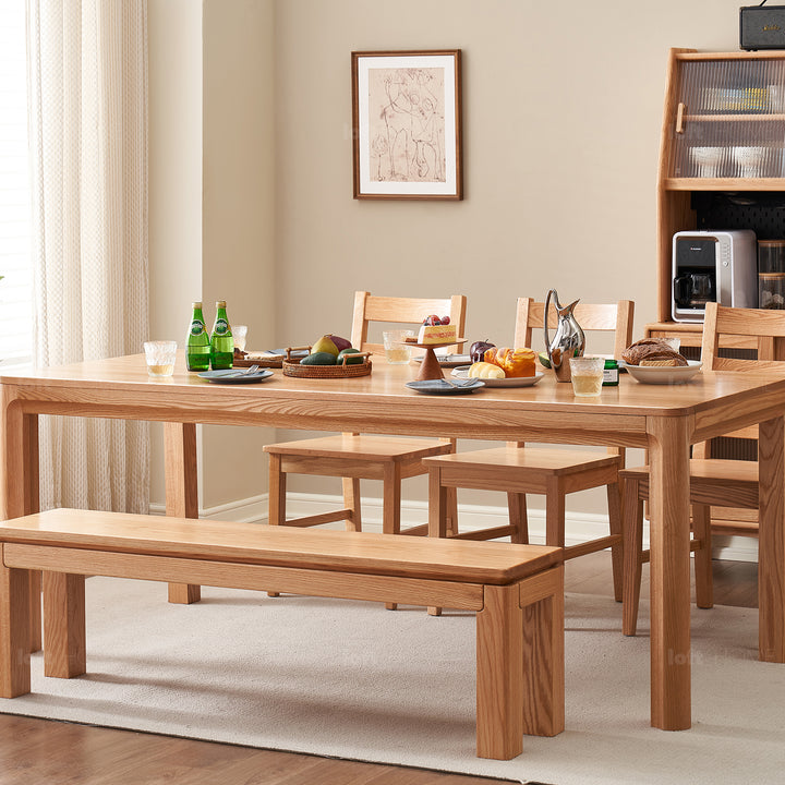 Scandinavian oak wood dining table sturdy grace detail 4.