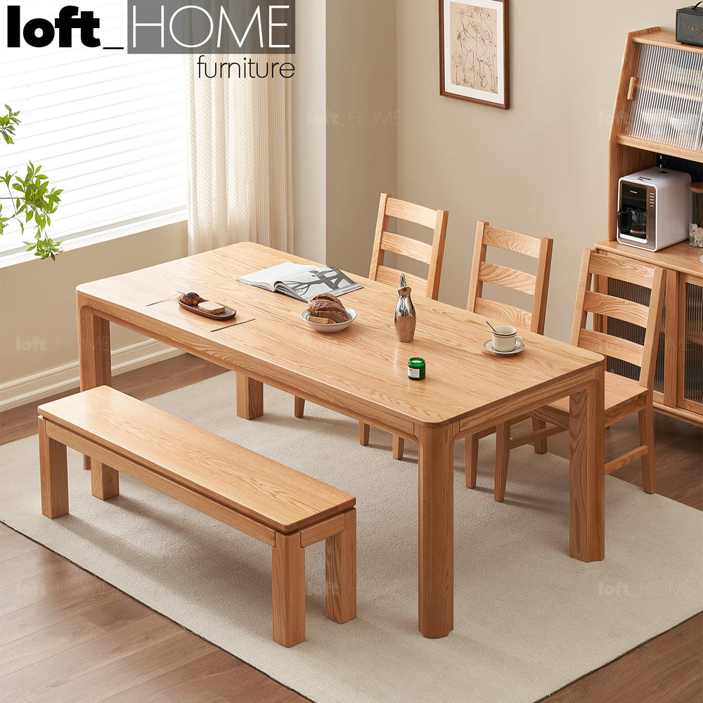 Scandinavian Oak Wood Dining Table STURDY GRACE Primary Product