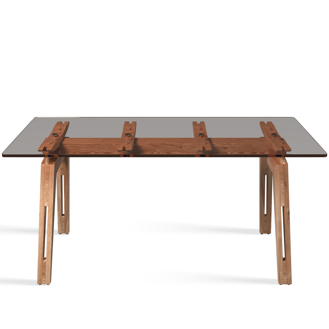 Scandinavian rosewood dining table panoram layered structure.