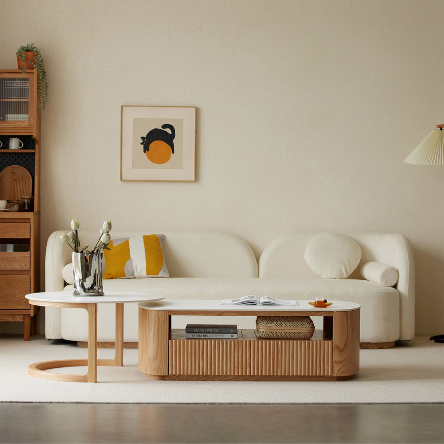 Scandinavian sintered stone coffee table wendel primary product view.