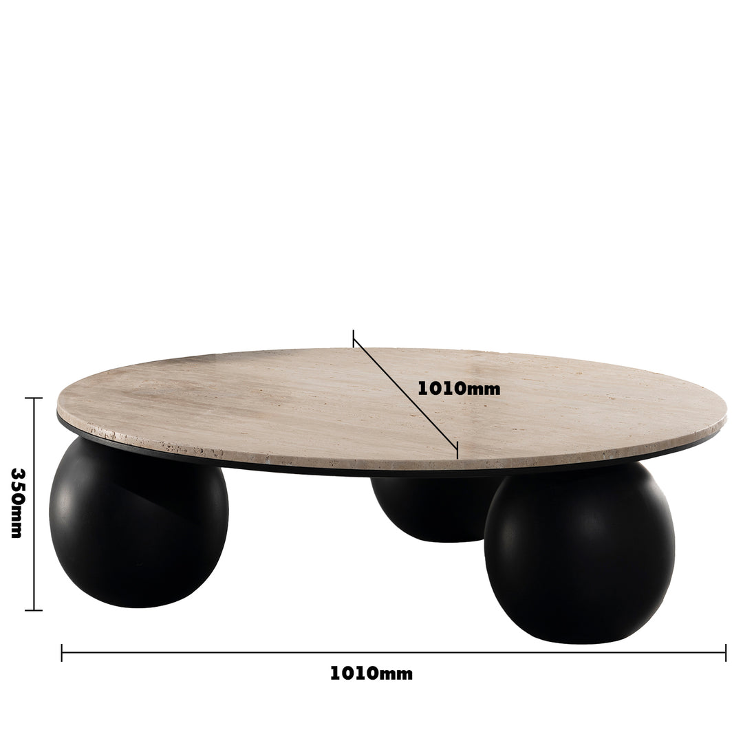 Japandi travertine stone coffee table muckety size charts.