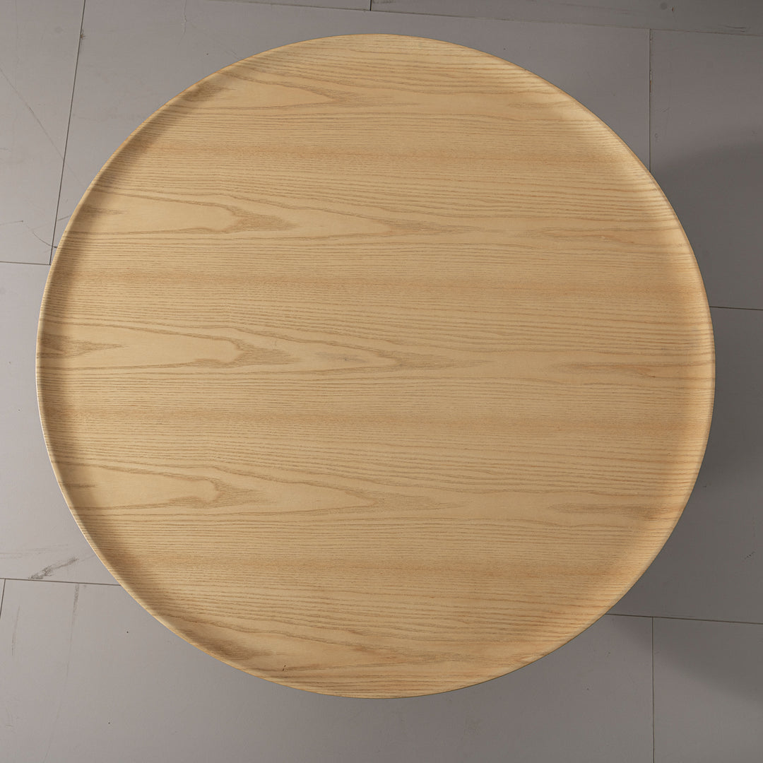 Scandinavian wood coffee table rene in details.
