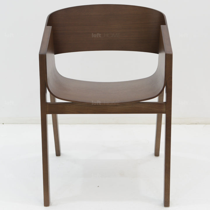 Scandinavian wood dining chair 2pcs set flair layered structure.