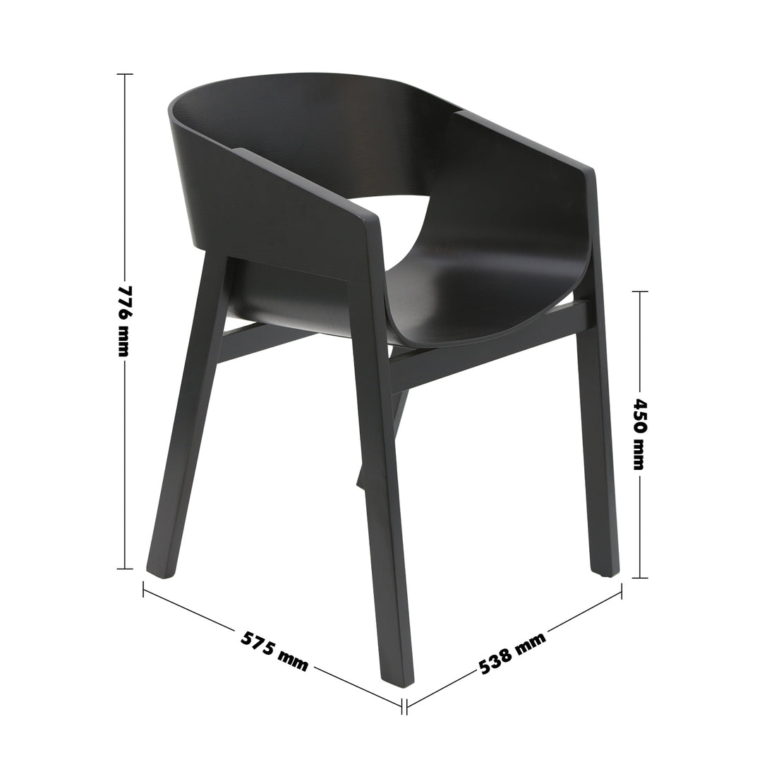 Scandinavian Wood Dining Chair FLAIR Size Chart