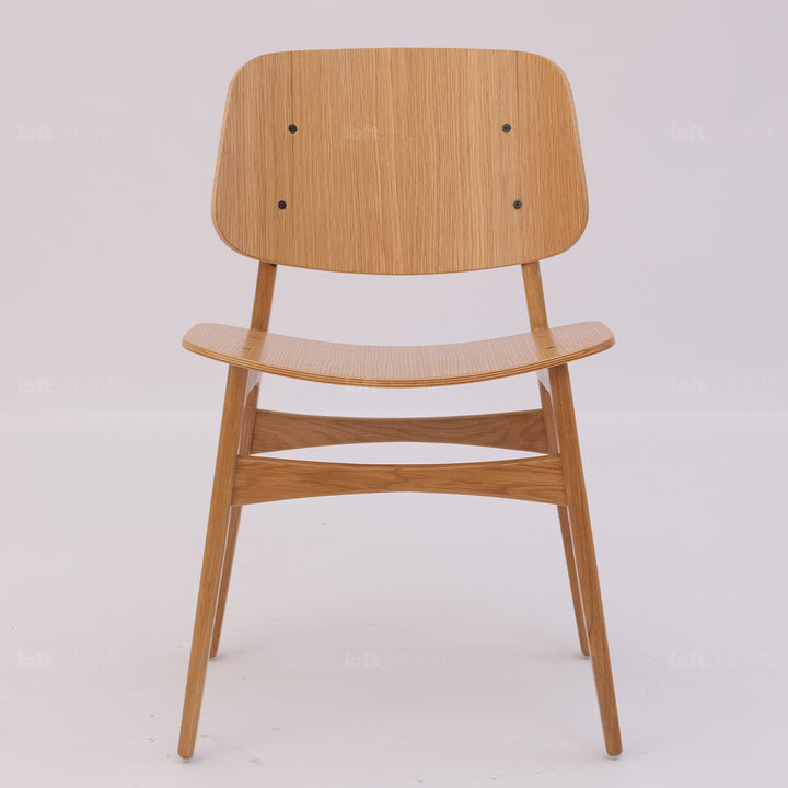 Scandinavian wood dining chair 2pcs set horizon layered structure.
