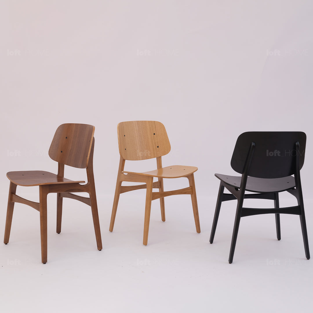 Scandinavian Wood Dining Chair HORIZON In-context