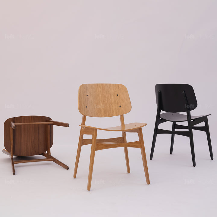 Scandinavian wood dining chair 2pcs set horizon in details.