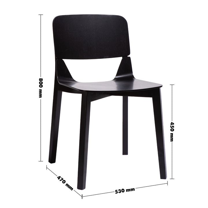 Scandinavian Wood Dining Chair KISMET Size Chart