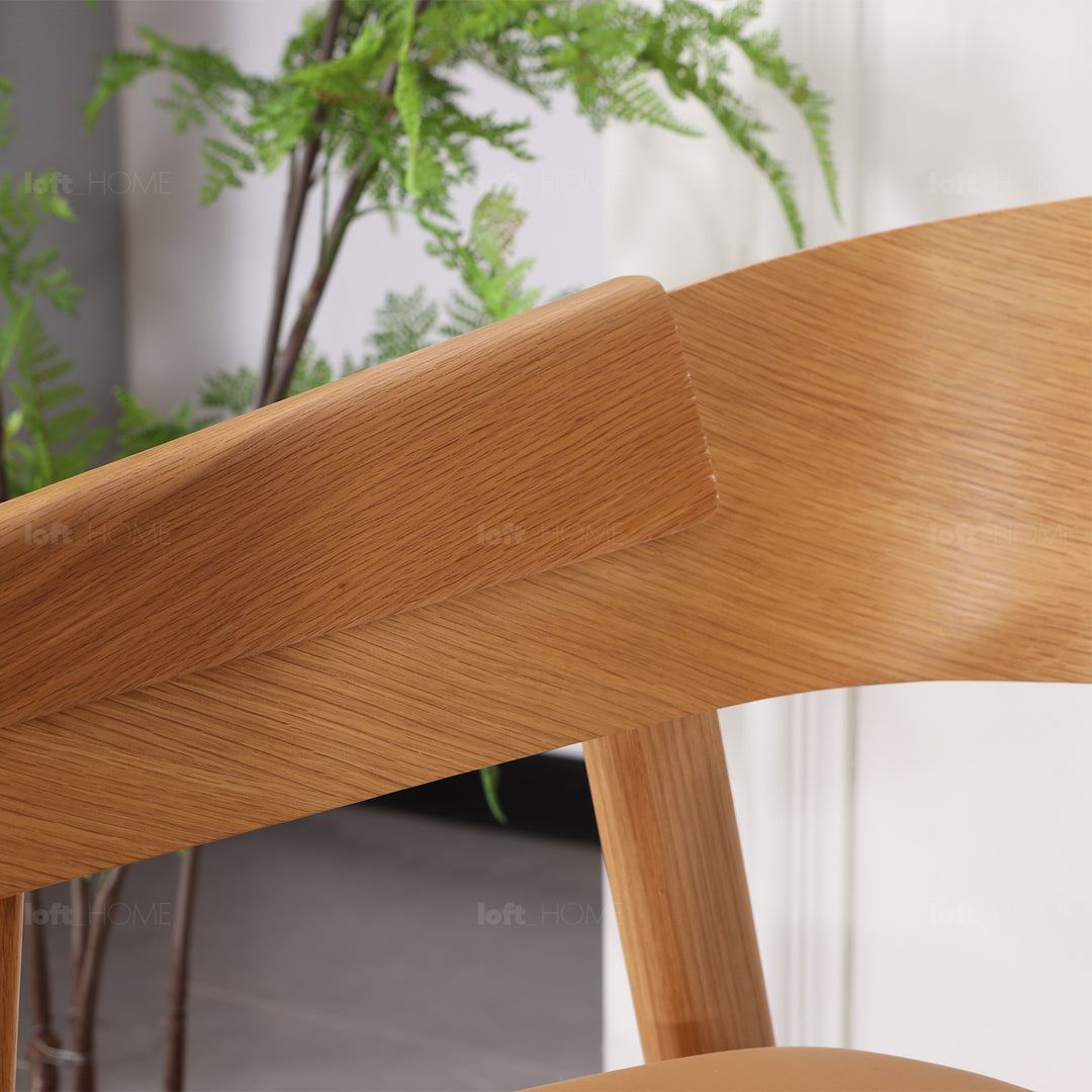 Scandinavian wood dining chair 2pcs set loom detail 3.