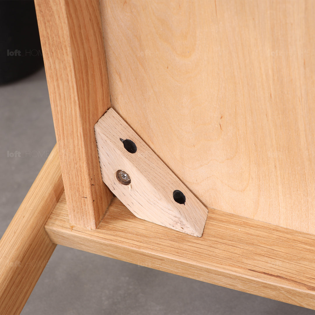 Scandinavian wood dining chair 2pcs set loom detail 5.