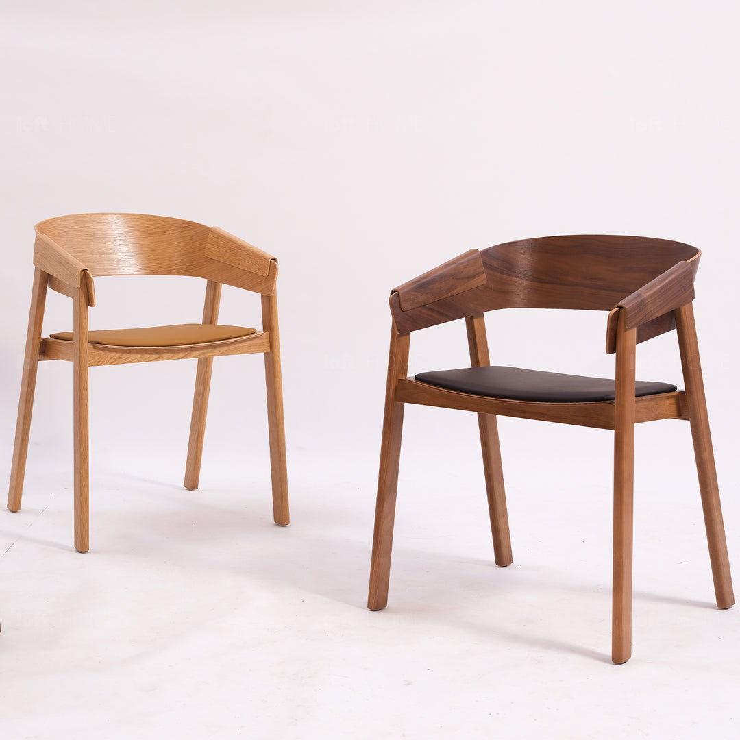 Scandinavian wood dining chair 2pcs set loom in real life style.