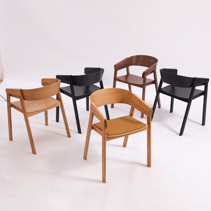 Scandinavian wood dining chair 2pcs set loom with context.