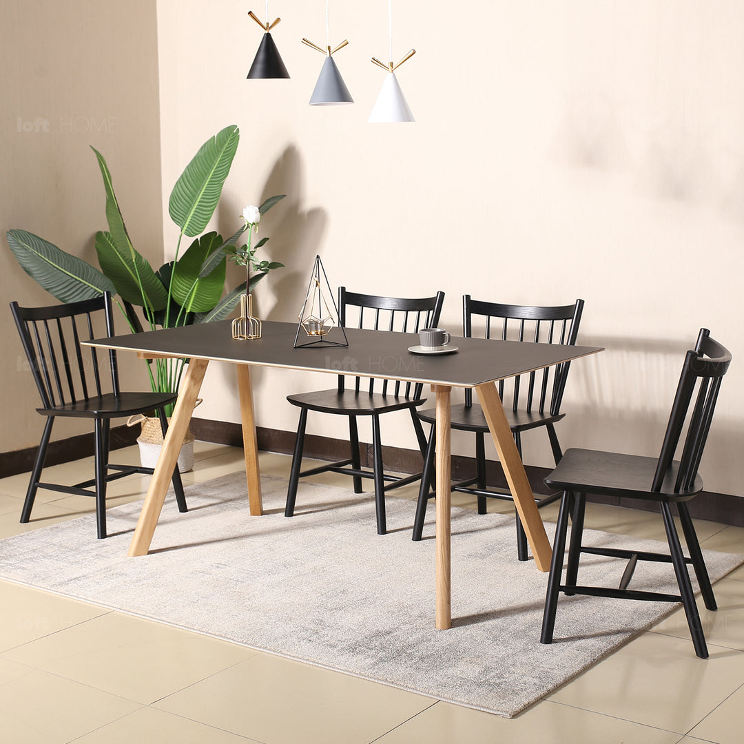 Scandinavian wood dining chair 2pcs set noble in details.