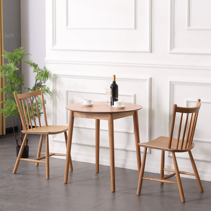 Scandinavian wood dining chair 2pcs set noble in panoramic view.