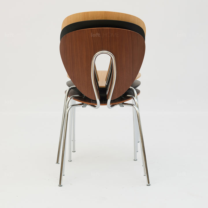 Scandinavian wood dining chair 2pcs set orbit in still life.
