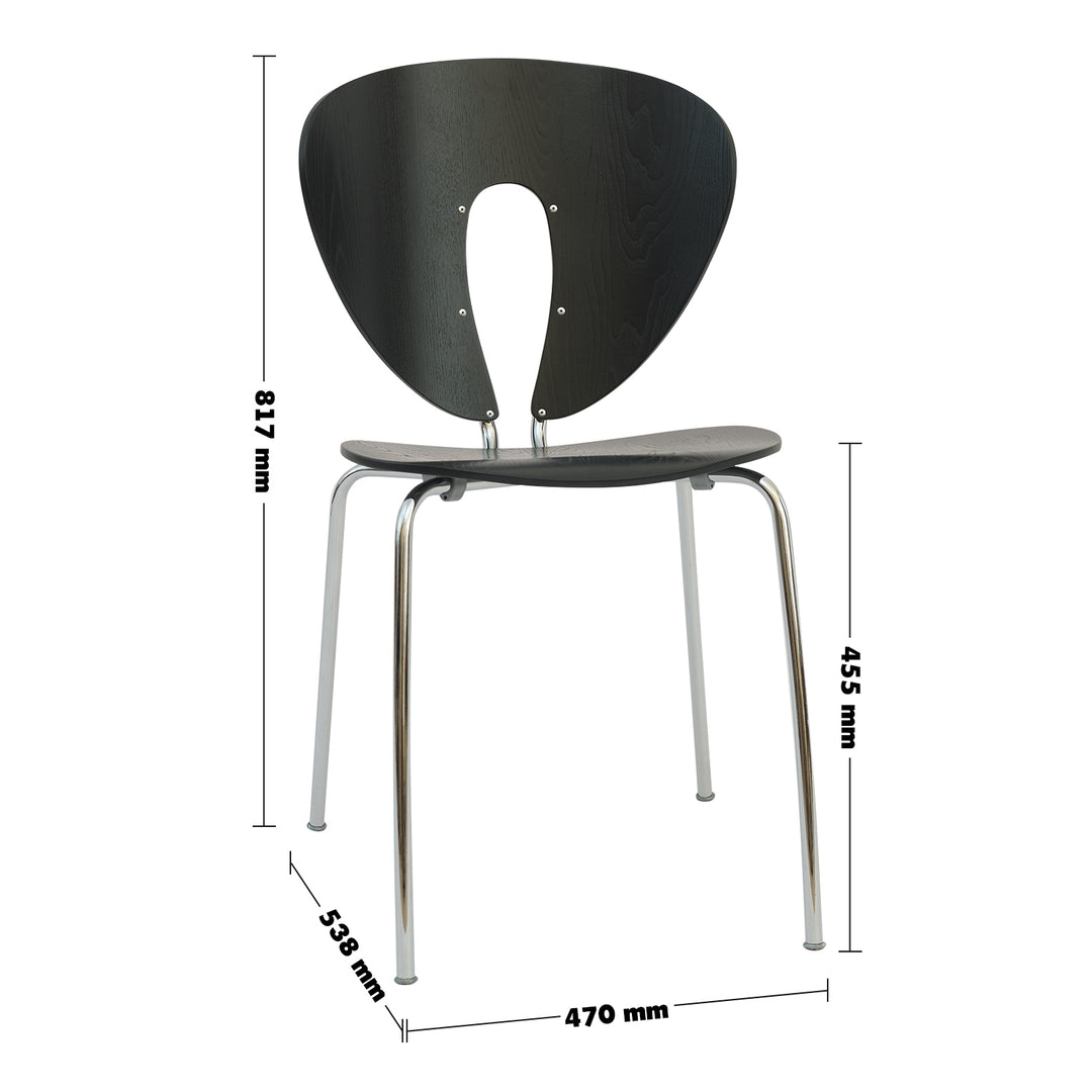 Scandinavian Wood Dining Chair ORBIT Size Chart