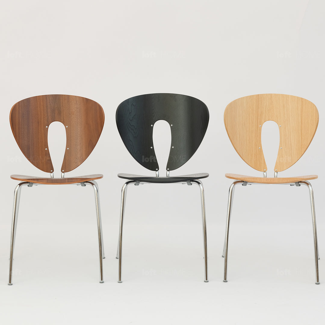 Scandinavian wood dining chair 2pcs set orbit color swatches.