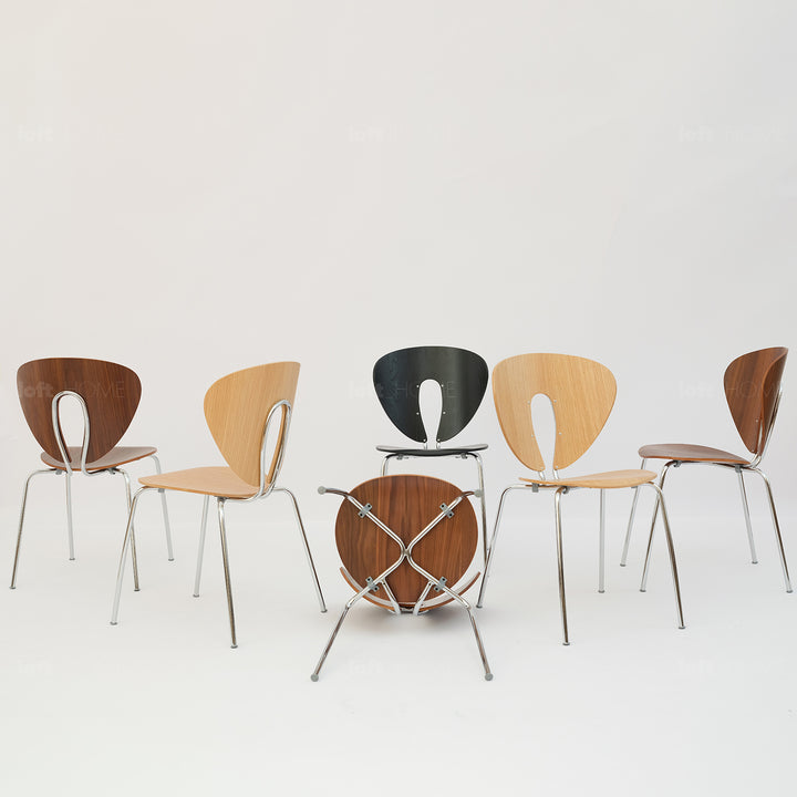 Scandinavian Wood Dining Chair ORBIT In-context