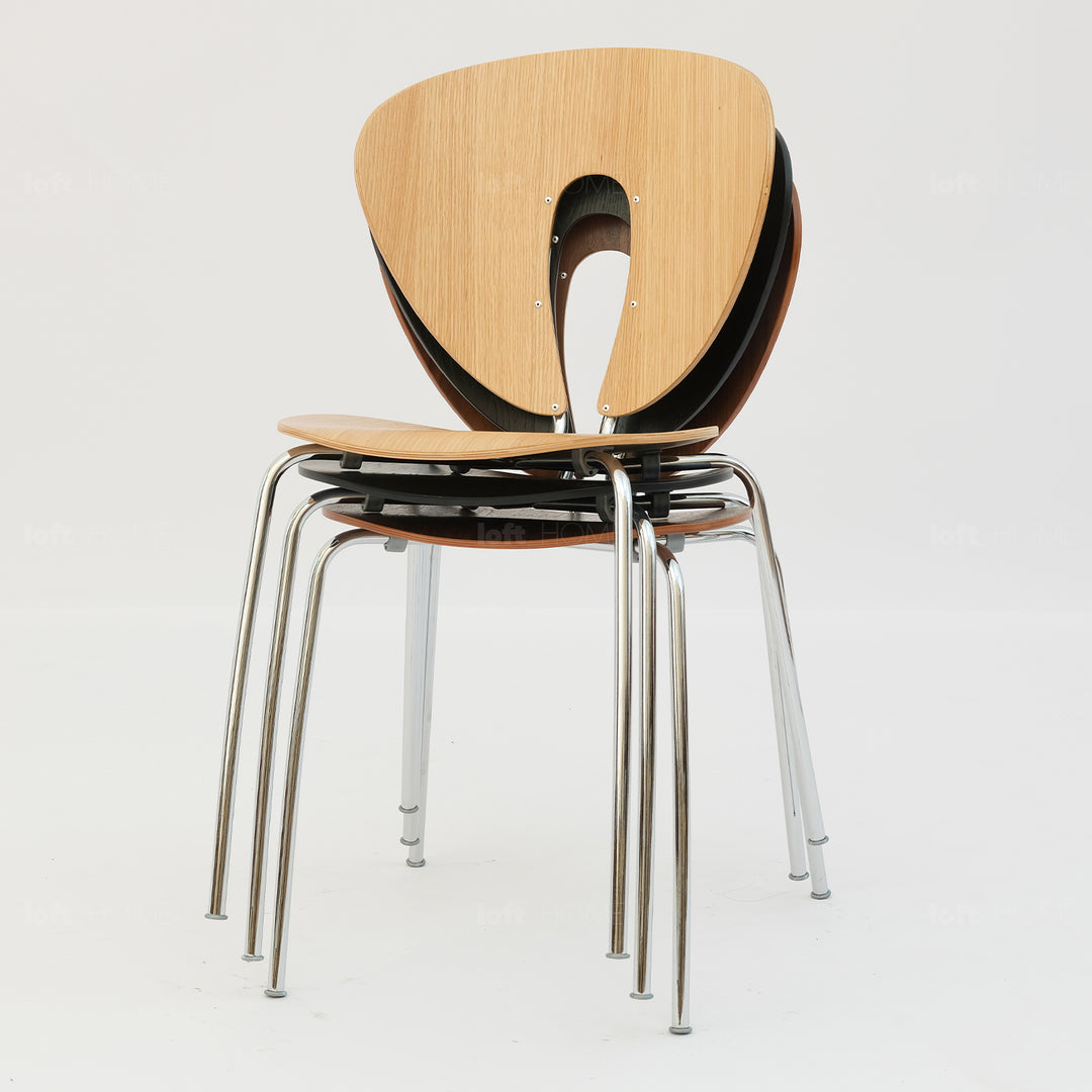 Scandinavian wood dining chair 2pcs set orbit in details.