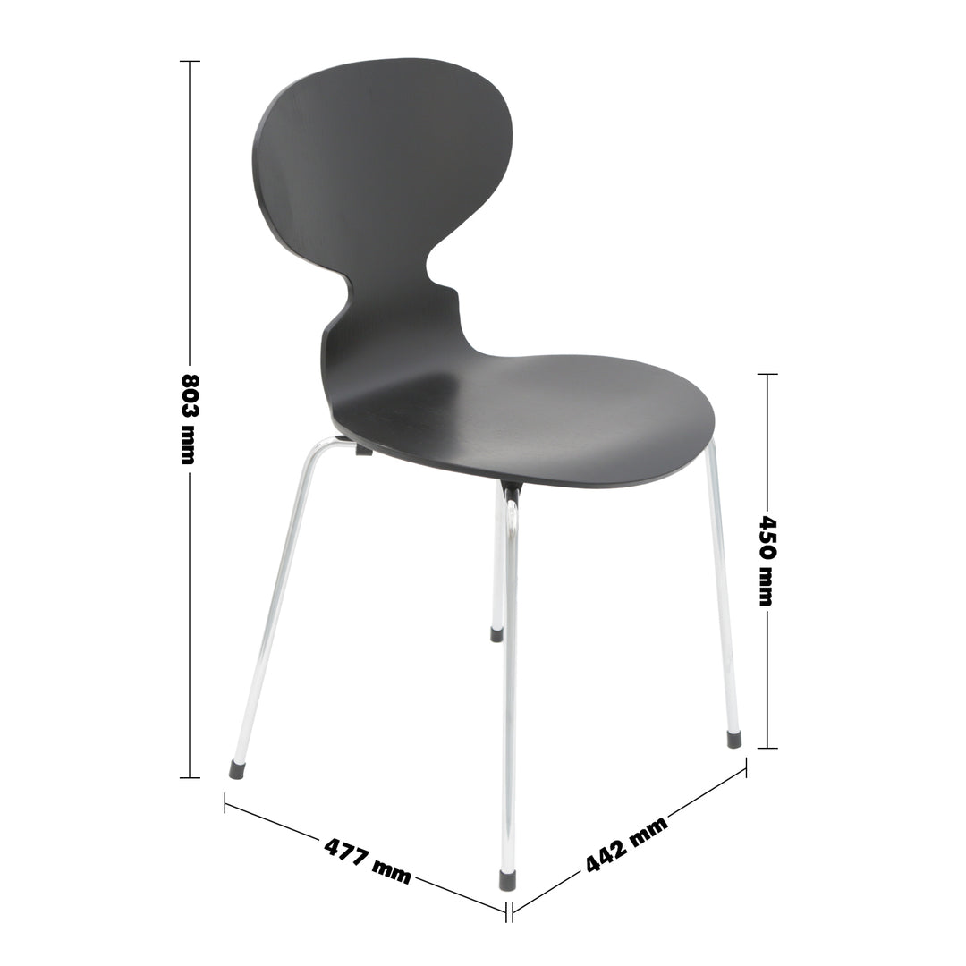 Scandinavian Wood Dining Chair RIFT Size Chart