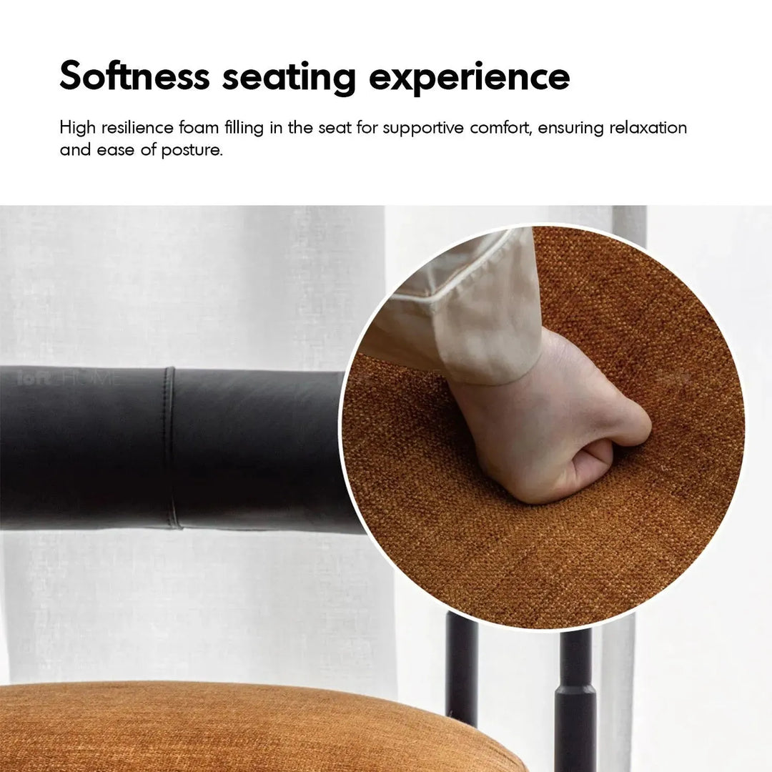 Industrial faux cashmere leather dining chair nost in real life style.