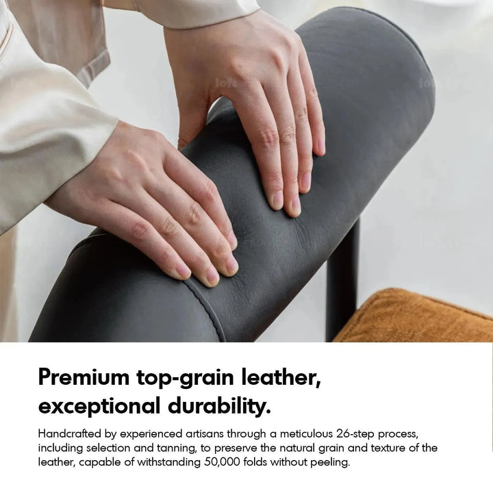 Industrial faux cashmere leather dining chair nost with context.