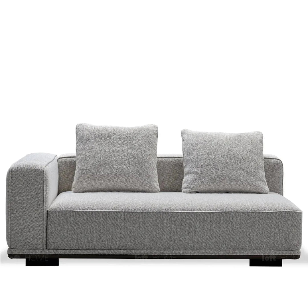 Minimalist mixed weave fabric modular corner 2 seater sofa eleganza in details.