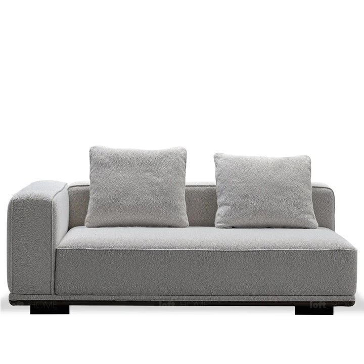 Minimalist mixed weave fabric modular corner 2 seater sofa eleganza in details.